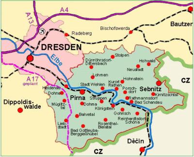 Elbsandsteingebirge Karte
